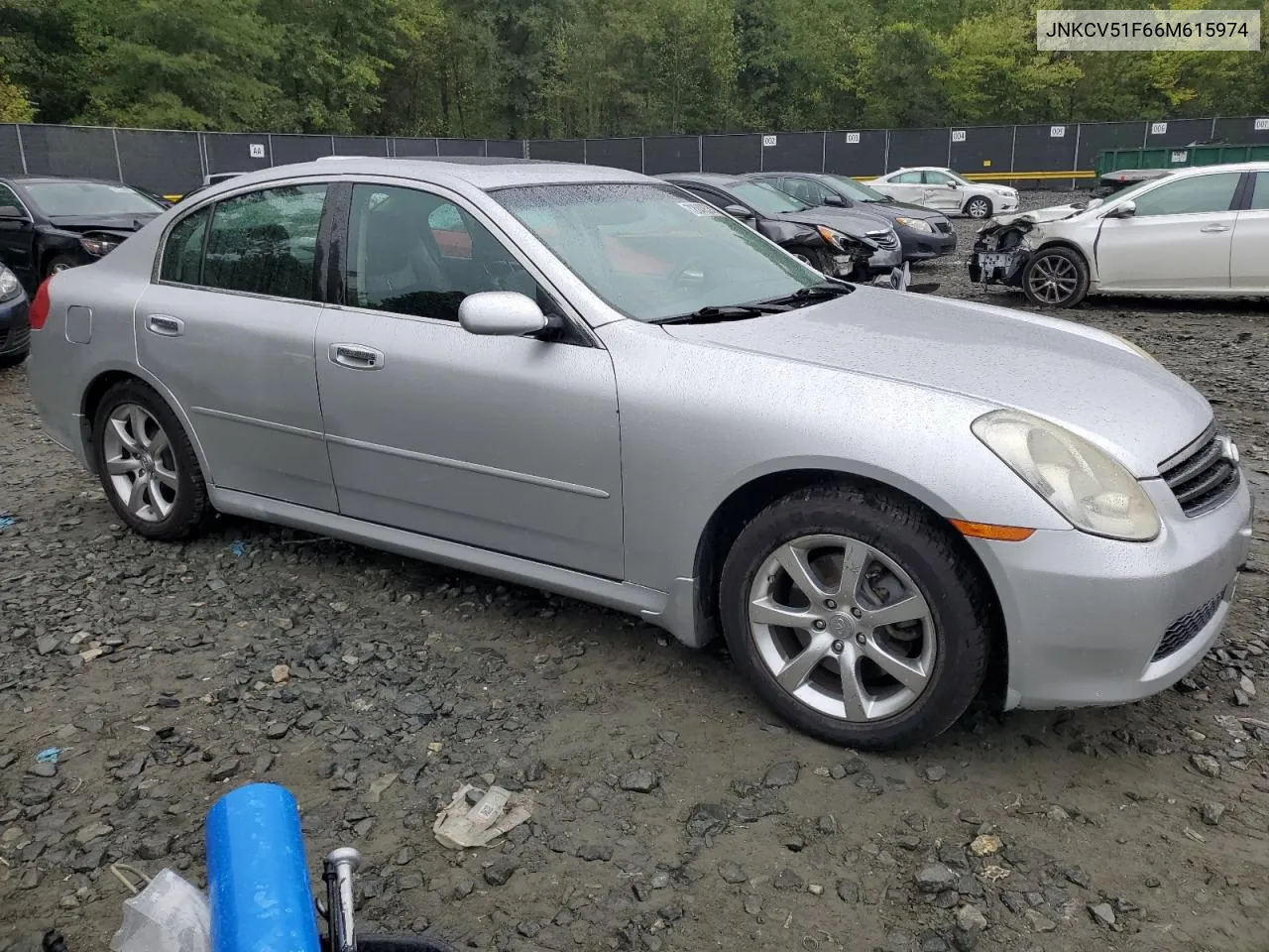 2006 Infiniti G35 VIN: JNKCV51F66M615974 Lot: 72049524