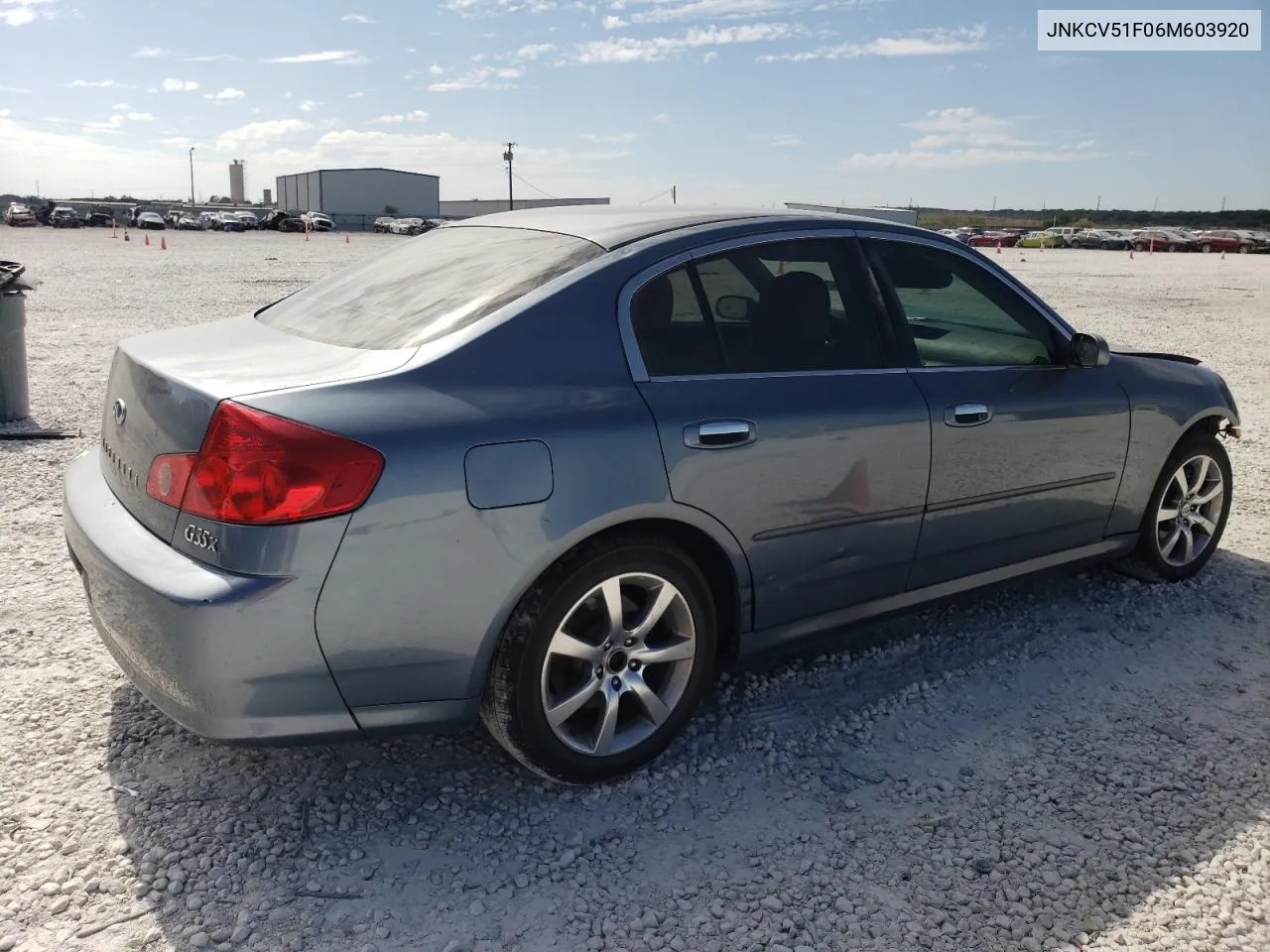 2006 Infiniti G35 VIN: JNKCV51F06M603920 Lot: 74150574