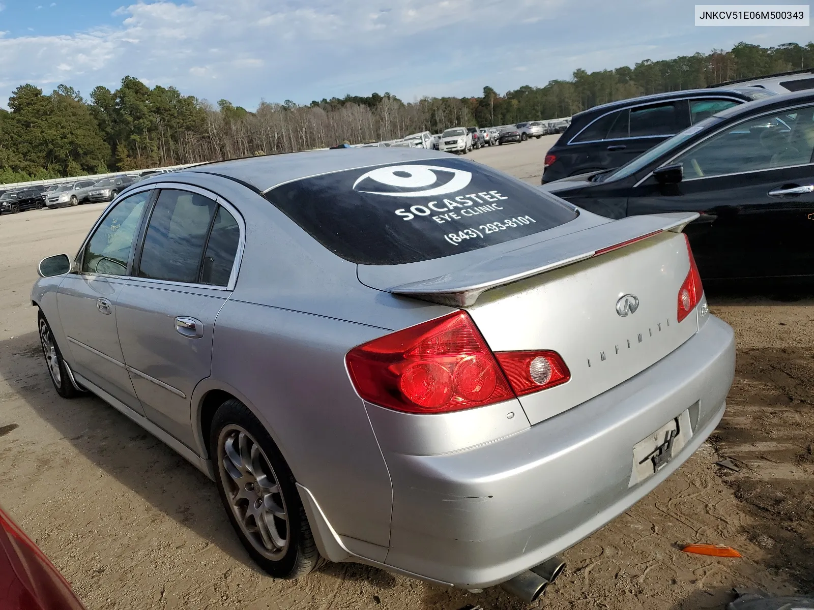 2006 Infiniti G35 VIN: JNKCV51E06M500343 Lot: 74999083