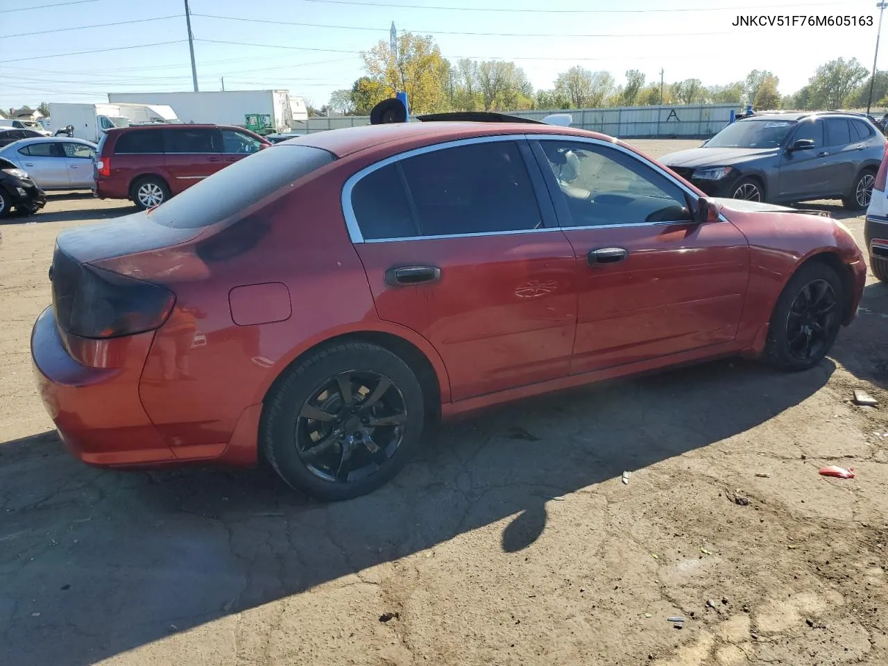 2006 Infiniti G35 VIN: JNKCV51F76M605163 Lot: 75861024