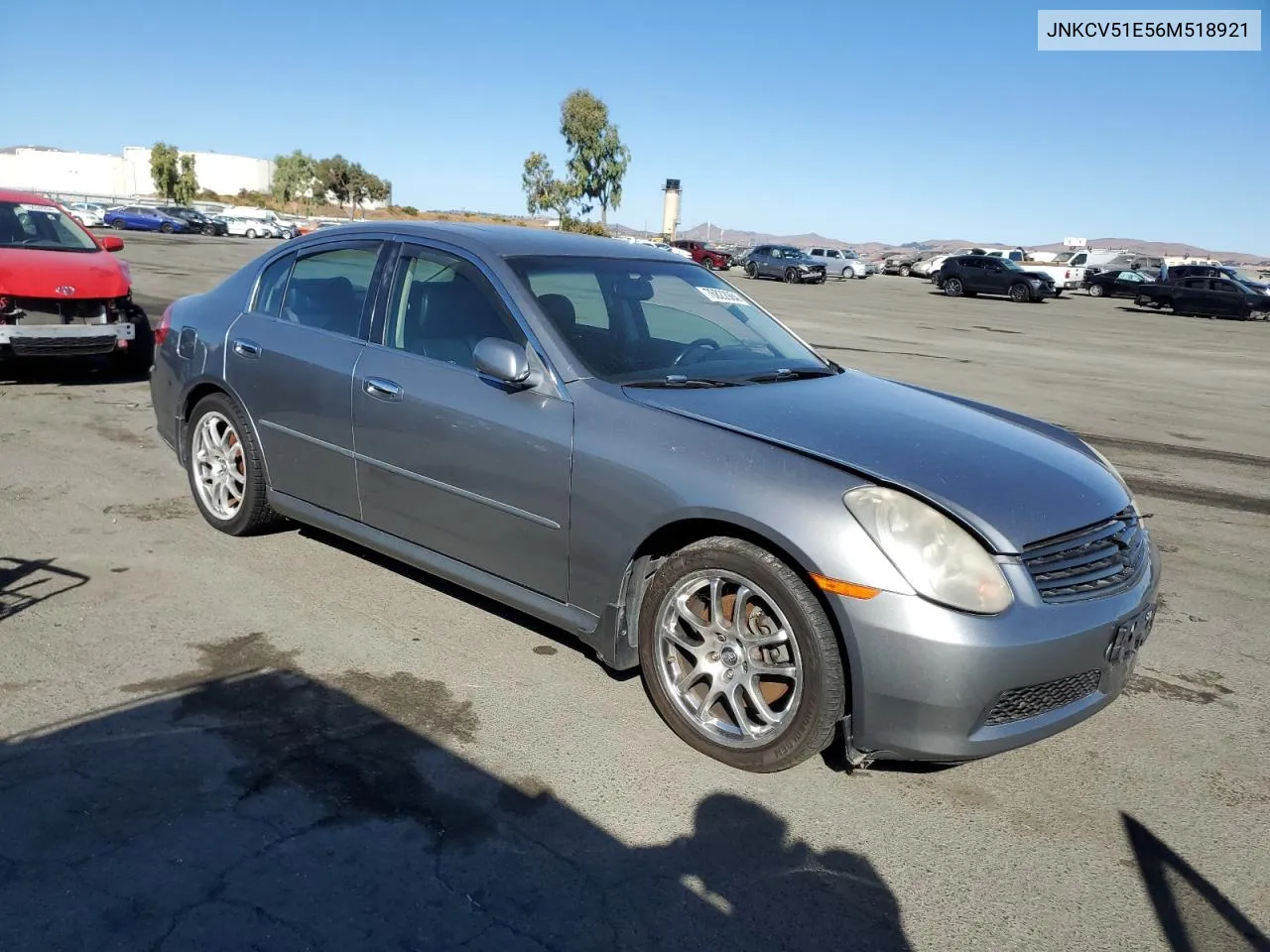 2006 Infiniti G35 VIN: JNKCV51E56M518921 Lot: 76822984