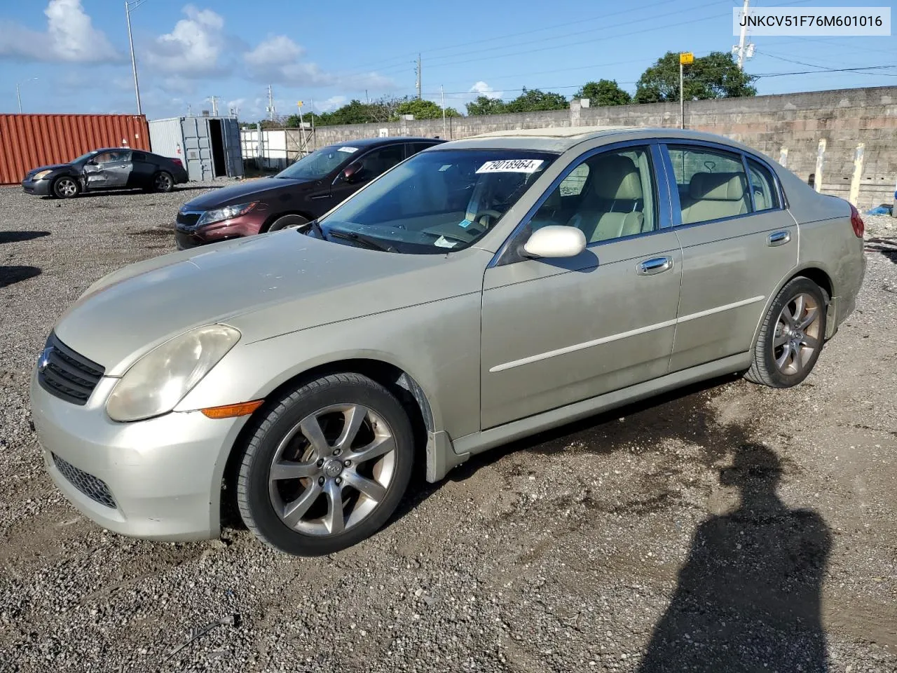 2006 Infiniti G35 VIN: JNKCV51F76M601016 Lot: 79018964