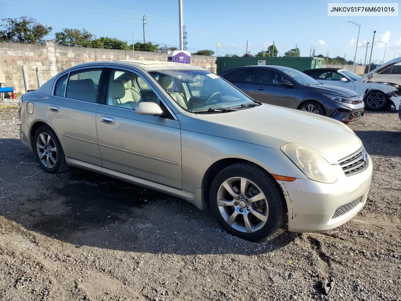 2006 Infiniti G35 VIN: JNKCV51F76M601016 Lot: 79018964