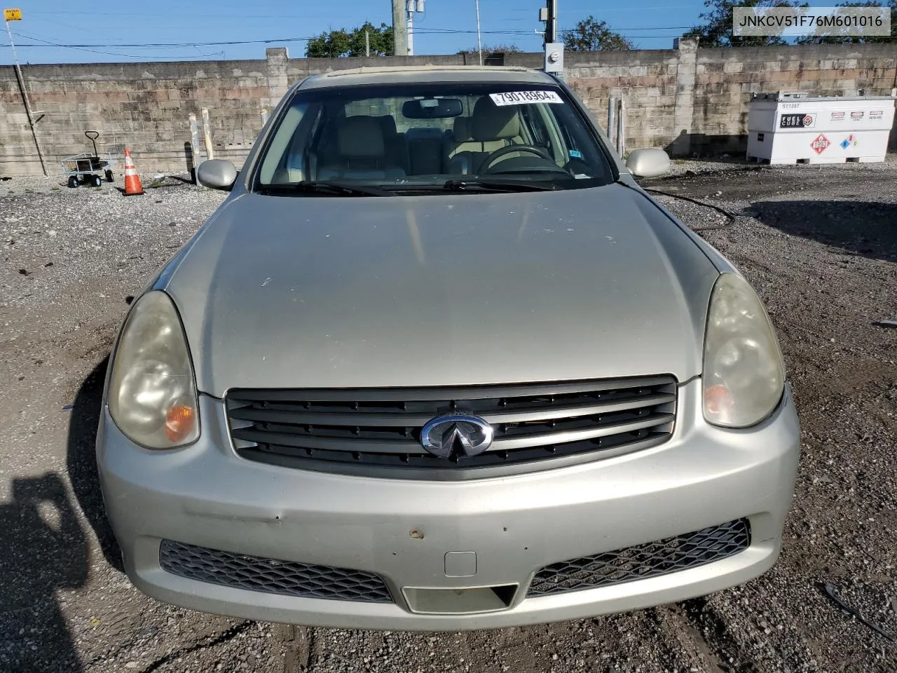 2006 Infiniti G35 VIN: JNKCV51F76M601016 Lot: 79018964