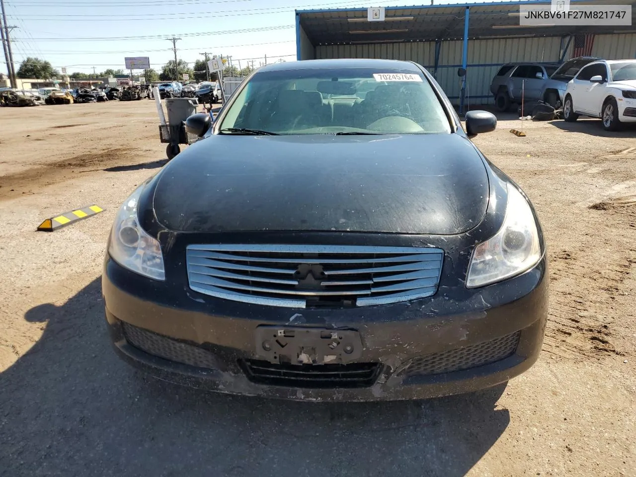 2007 Infiniti G35 VIN: JNKBV61F27M821747 Lot: 70245764