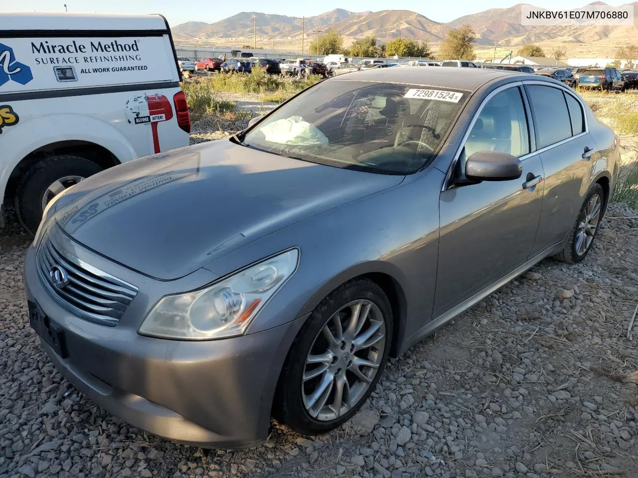 2007 Infiniti G35 VIN: JNKBV61E07M706880 Lot: 72981524