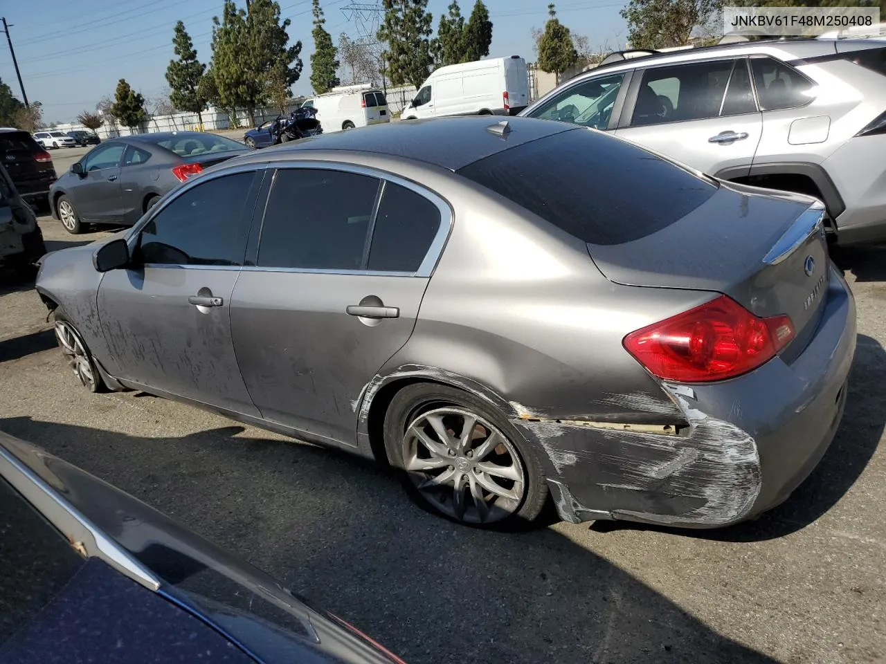 2008 Infiniti G35 VIN: JNKBV61F48M250408 Lot: 53034774