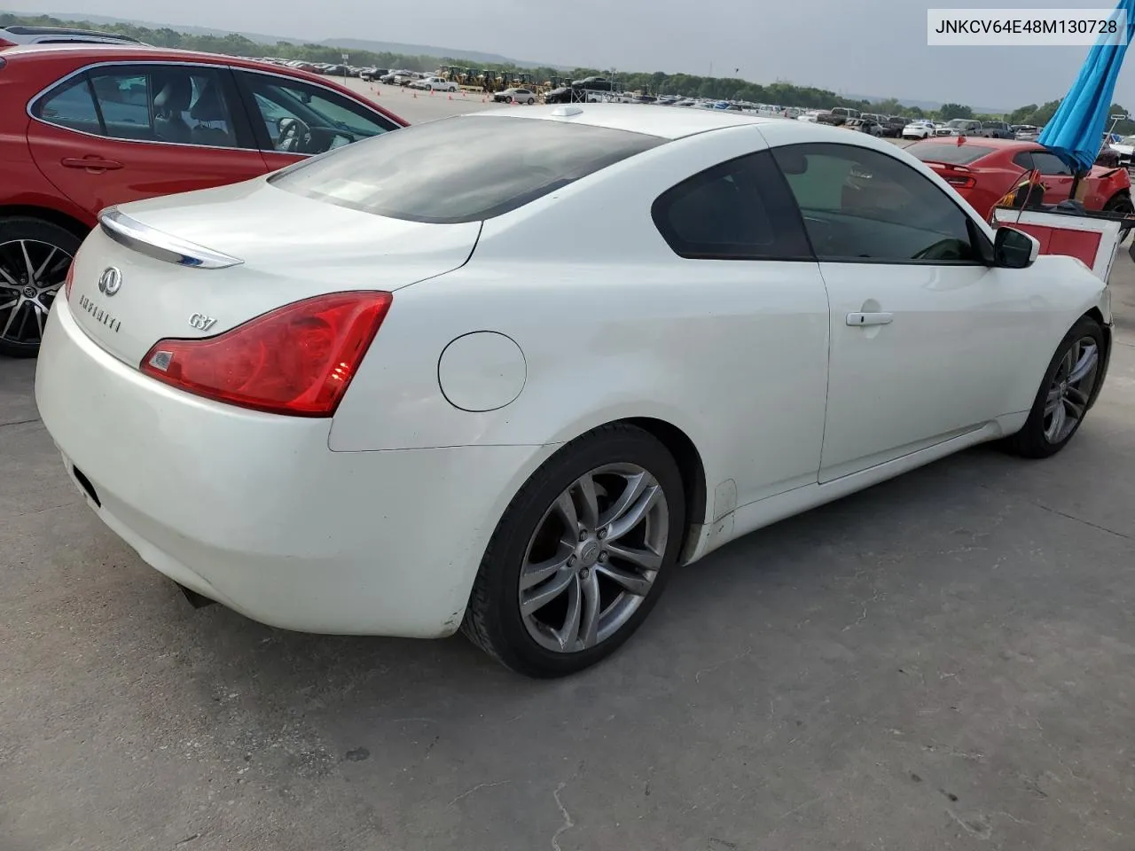 2008 Infiniti G37 Base VIN: JNKCV64E48M130728 Lot: 55823224