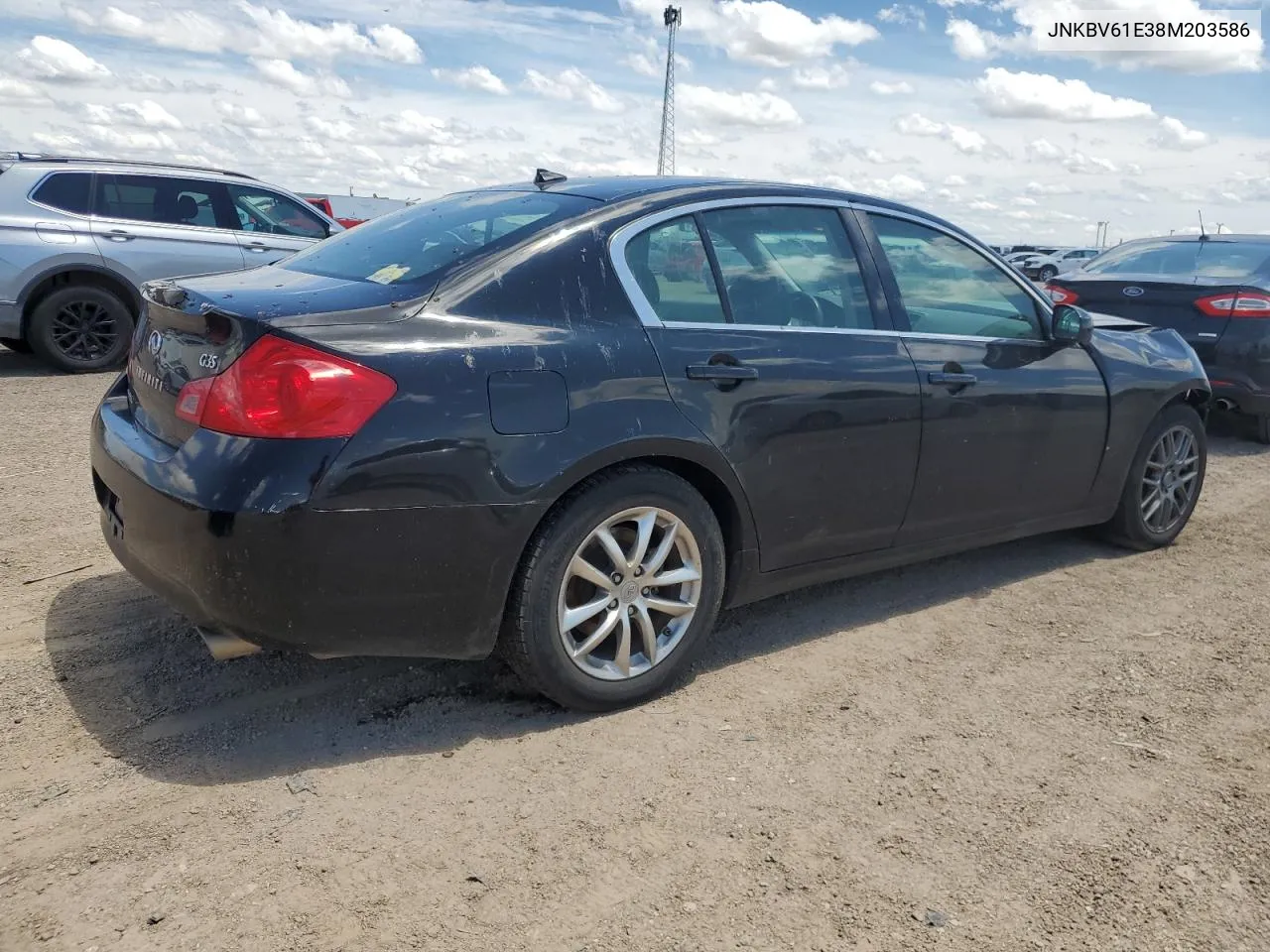 2008 Infiniti G35 VIN: JNKBV61E38M203586 Lot: 61967574