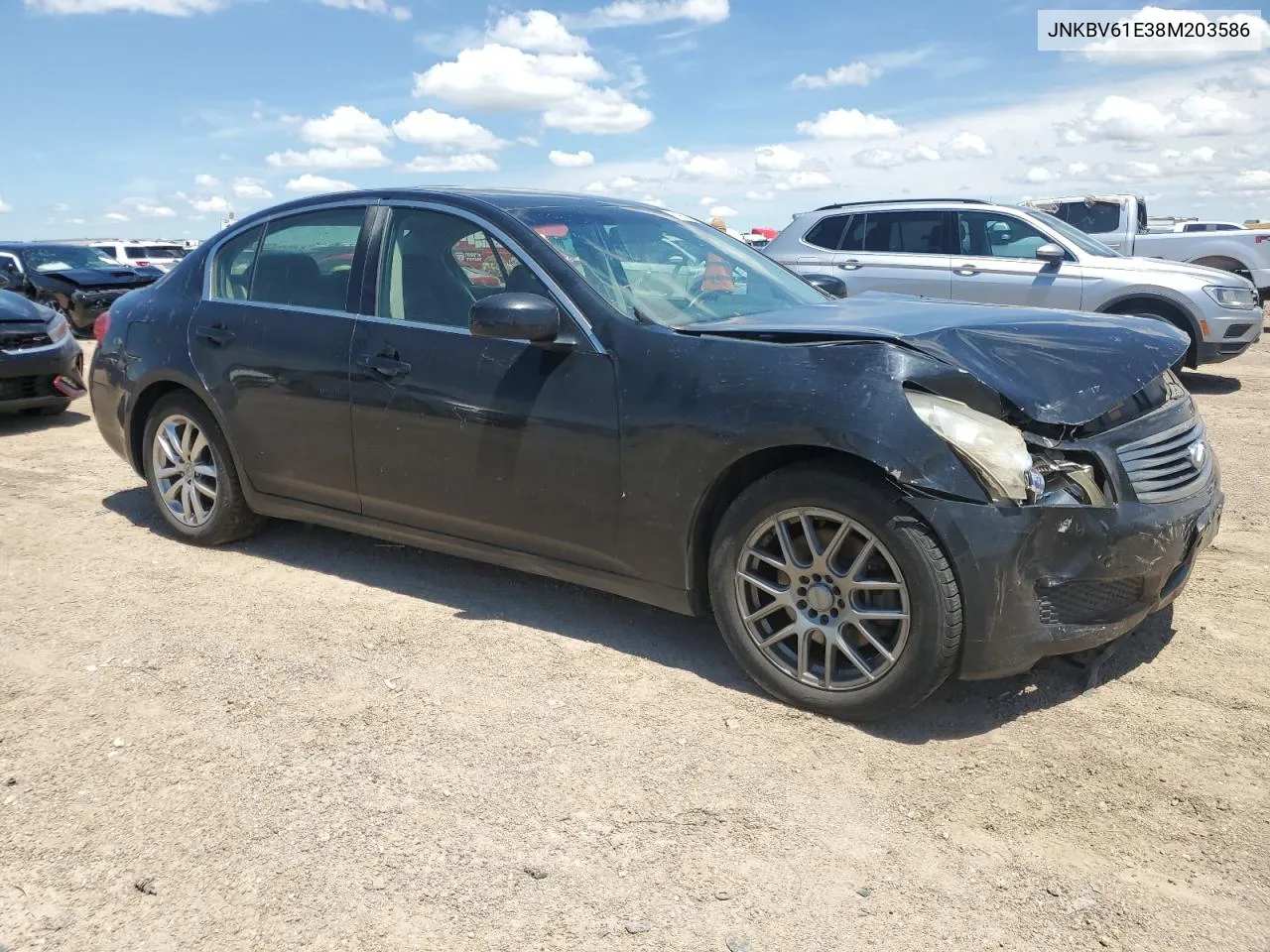 2008 Infiniti G35 VIN: JNKBV61E38M203586 Lot: 61967574