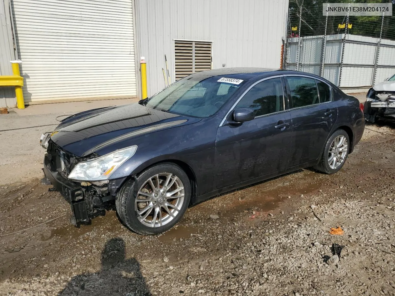 2008 Infiniti G35 VIN: JNKBV61E38M204124 Lot: 67558374