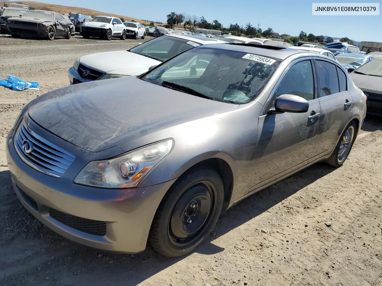 2008 Infiniti G35 VIN: JNKBV61E08M210379 Lot: 70775934