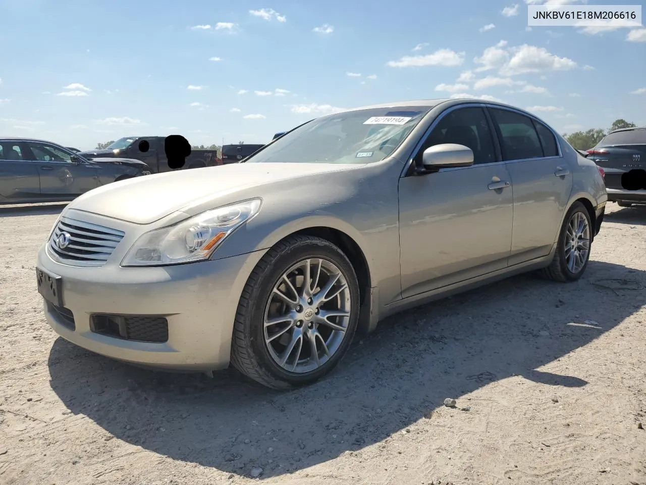 2008 Infiniti G35 VIN: JNKBV61E18M206616 Lot: 74219194