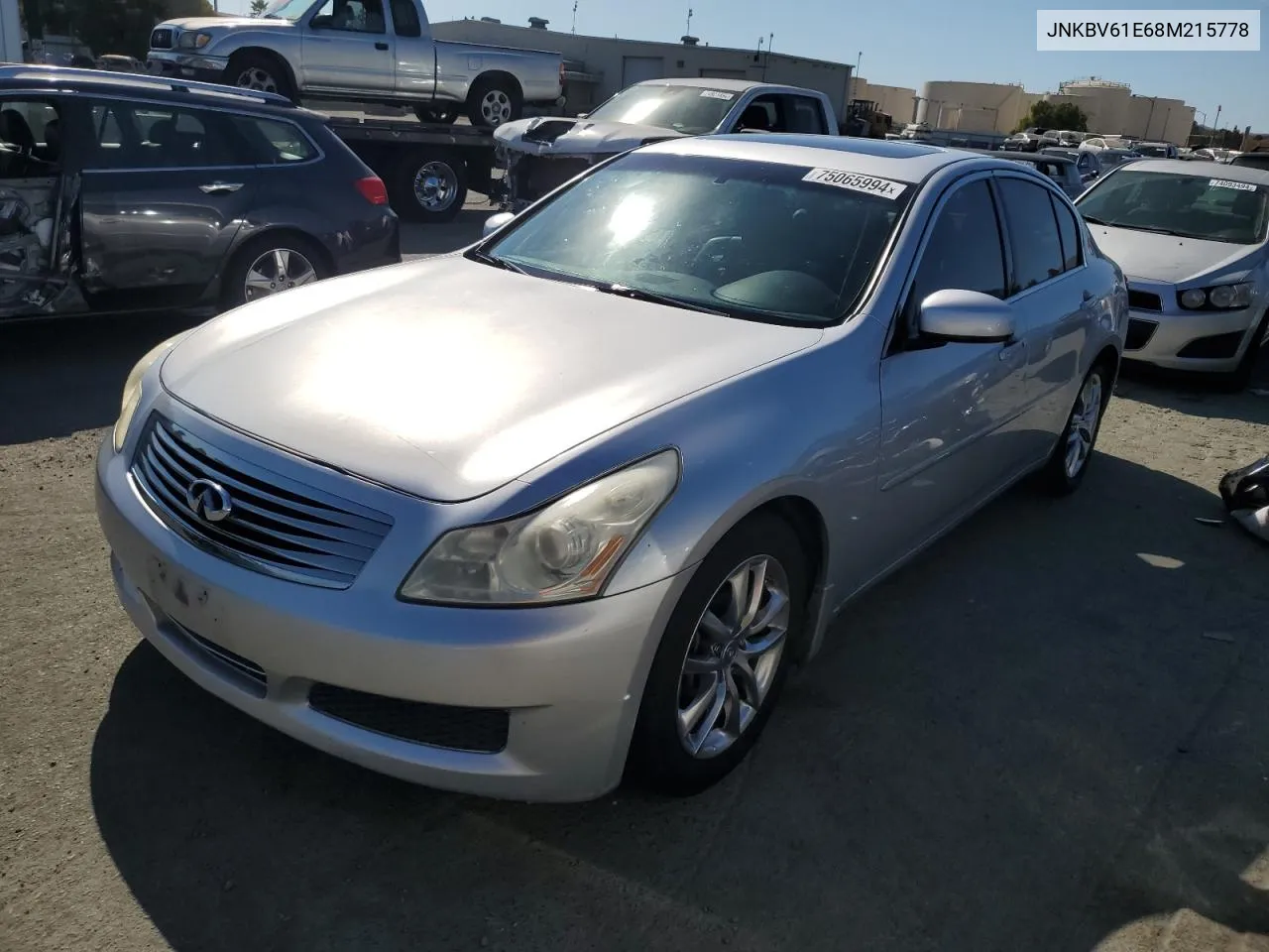 2008 Infiniti G35 VIN: JNKBV61E68M215778 Lot: 75065994