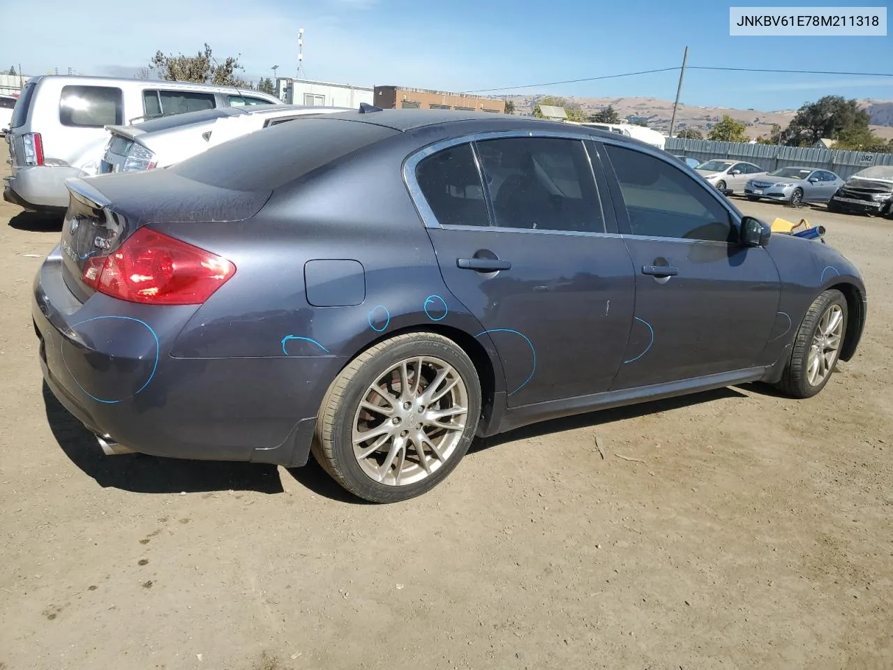 2008 Infiniti G35 VIN: JNKBV61E78M211318 Lot: 75221954