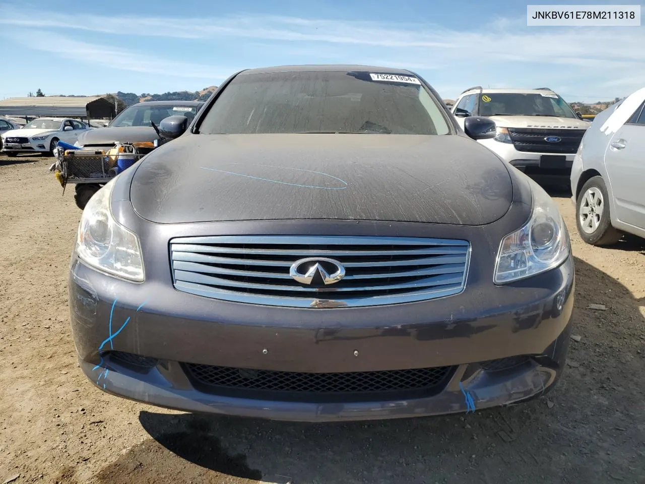 2008 Infiniti G35 VIN: JNKBV61E78M211318 Lot: 75221954