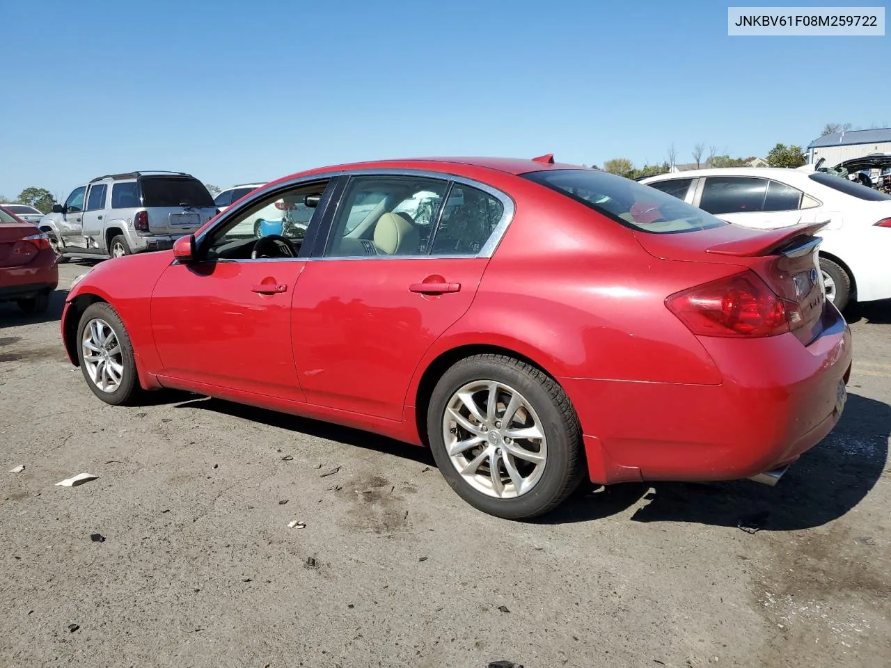 2008 Infiniti G35 VIN: JNKBV61F08M259722 Lot: 75865324