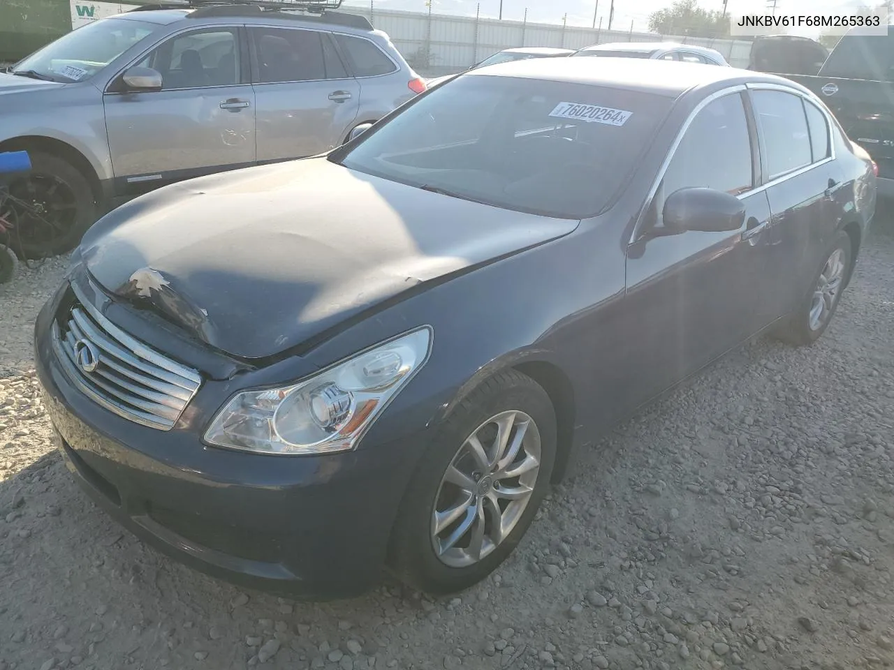 2008 Infiniti G35 VIN: JNKBV61F68M265363 Lot: 76020264