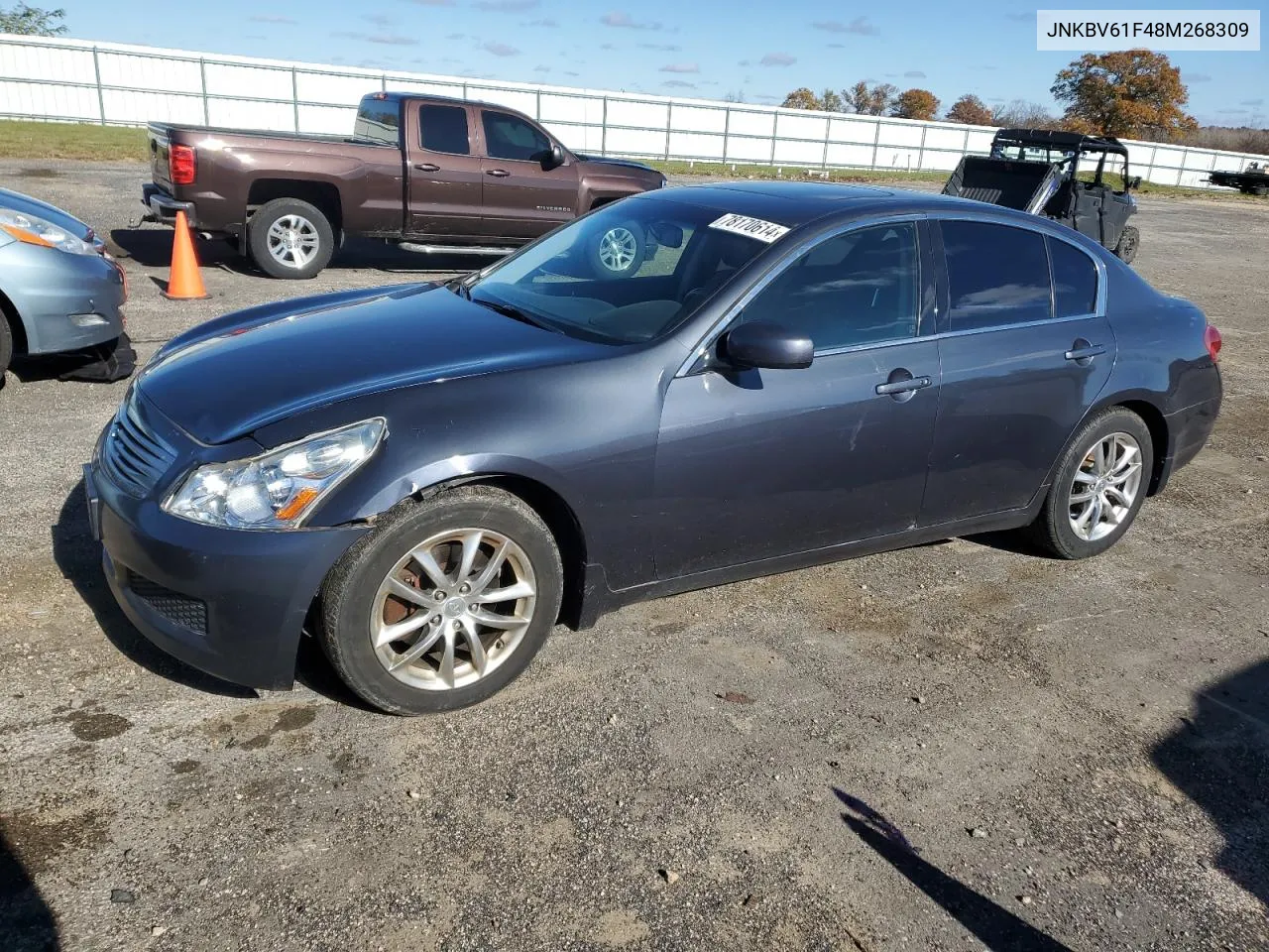 2008 Infiniti G35 VIN: JNKBV61F48M268309 Lot: 78170614