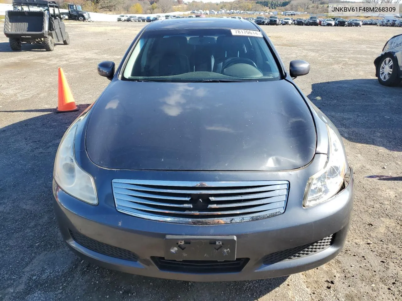 2008 Infiniti G35 VIN: JNKBV61F48M268309 Lot: 78170614