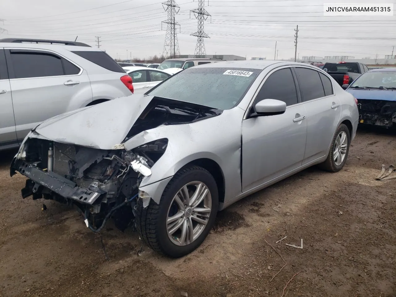 2010 Infiniti G37 VIN: JN1CV6AR4AM451315 Lot: 45016643