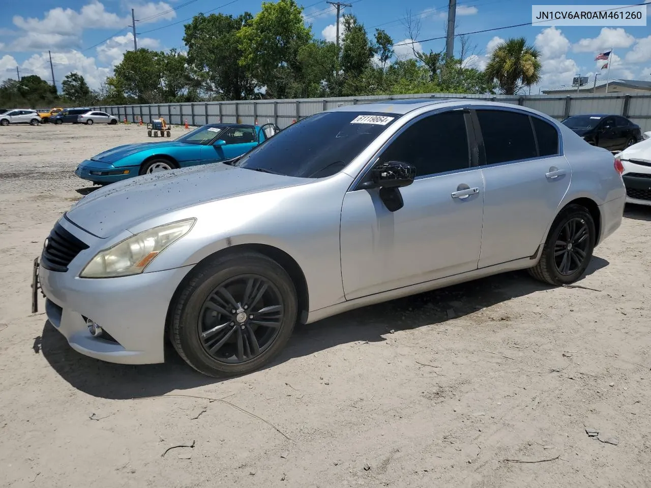 2010 Infiniti G37 VIN: JN1CV6AR0AM461260 Lot: 61119864