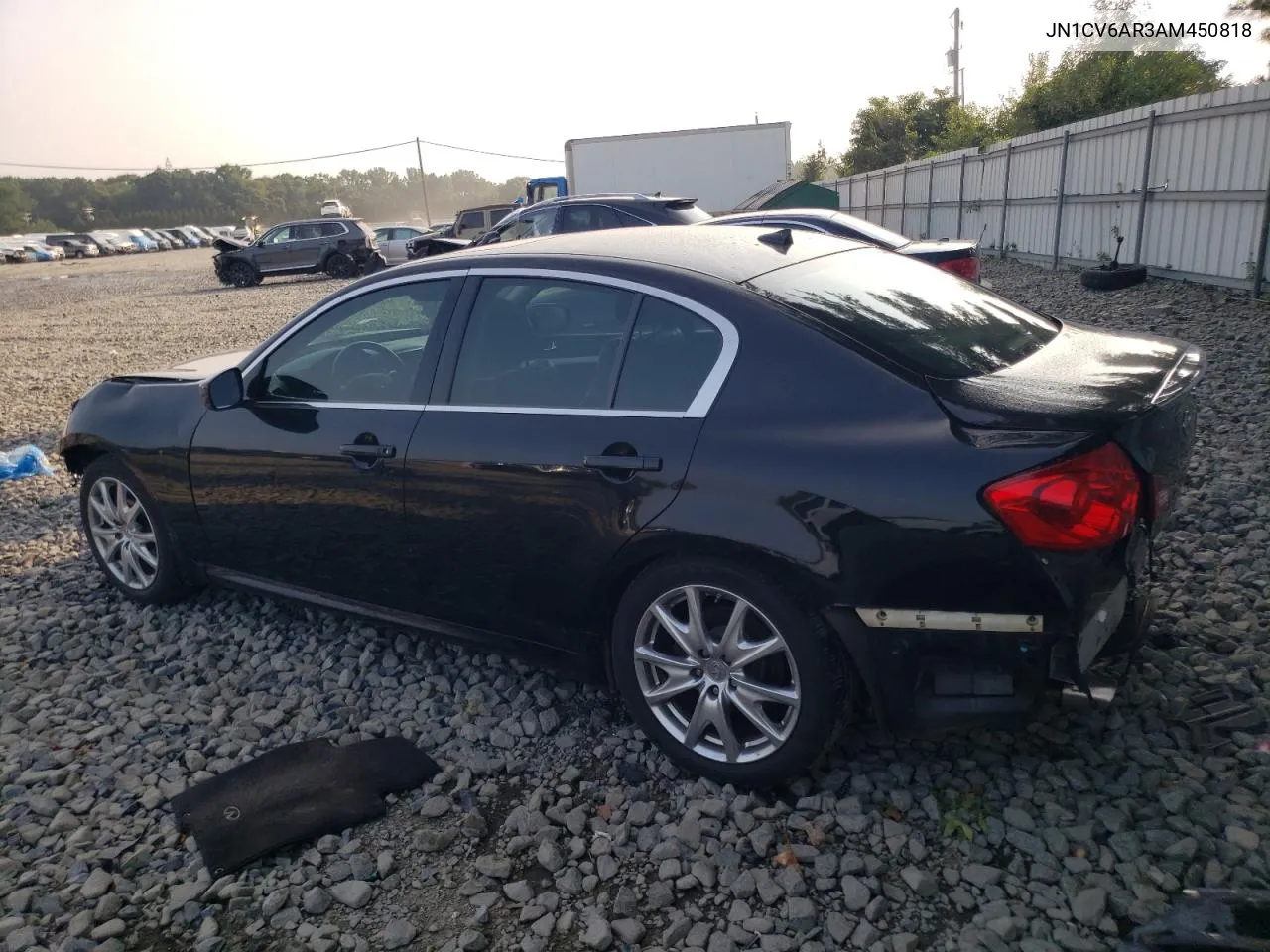 2010 Infiniti G37 VIN: JN1CV6AR3AM450818 Lot: 67094594