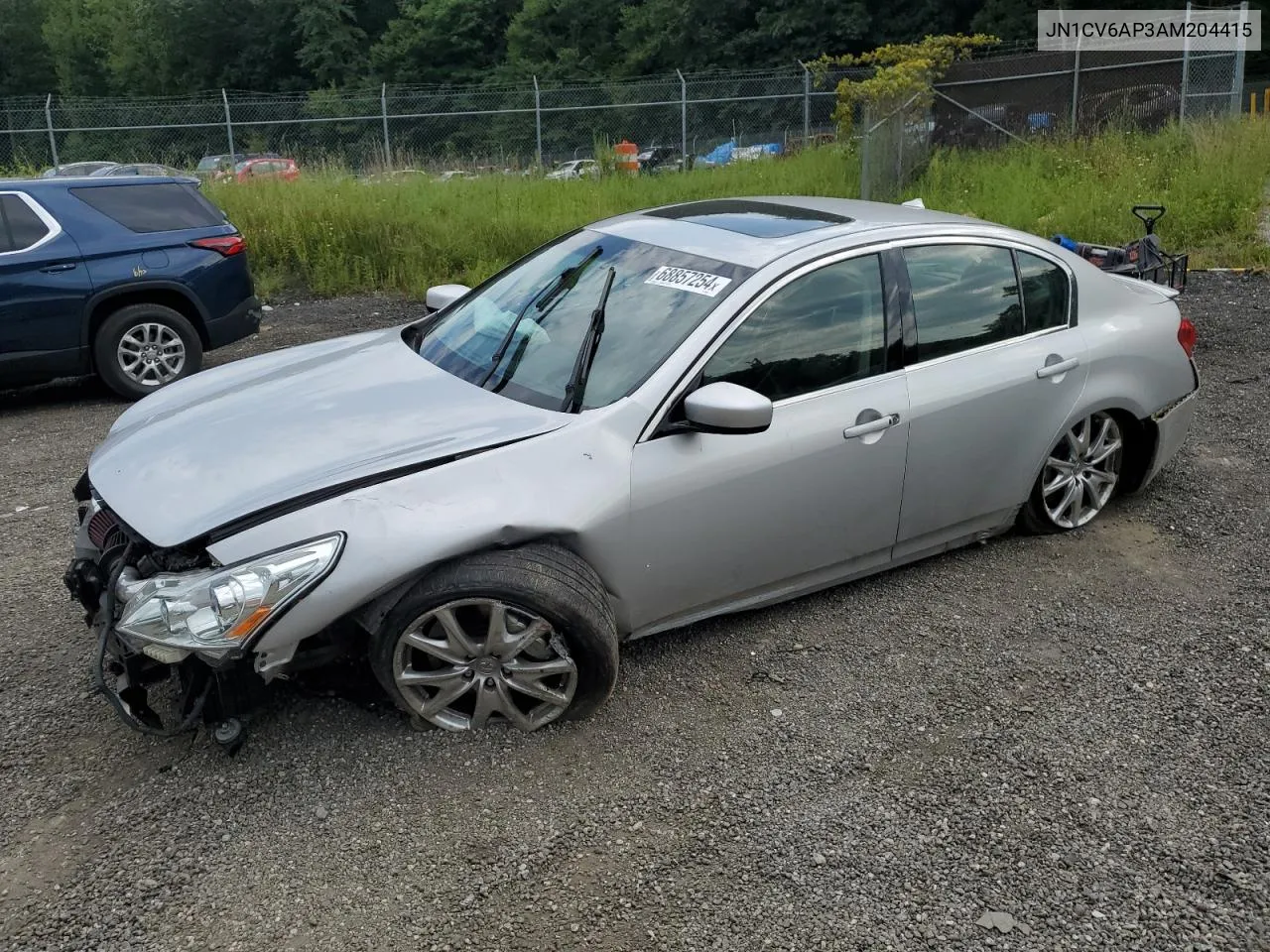 2010 Infiniti G37 Base VIN: JN1CV6AP3AM204415 Lot: 68857254