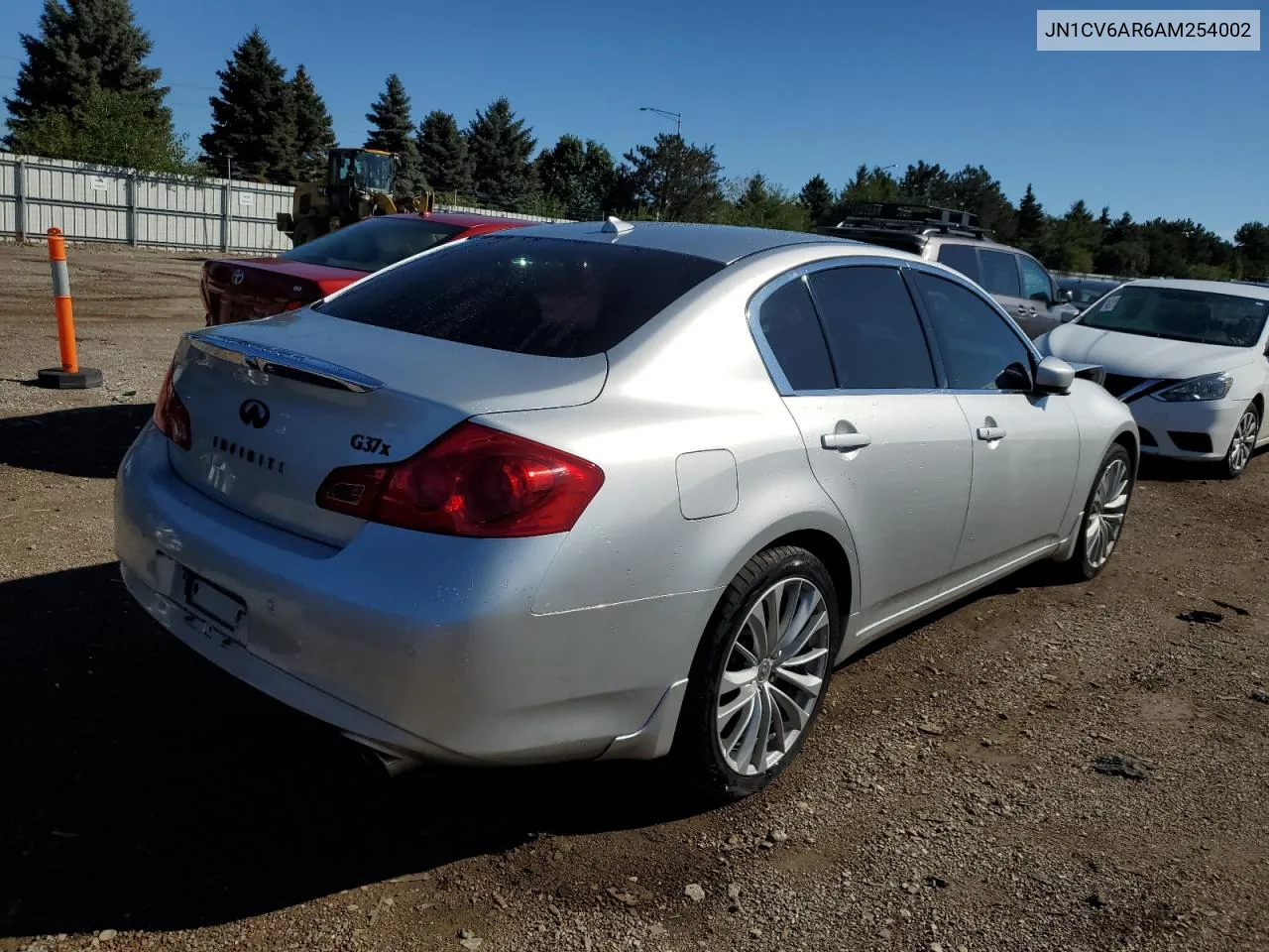 2010 Infiniti G37 VIN: JN1CV6AR6AM254002 Lot: 72835154