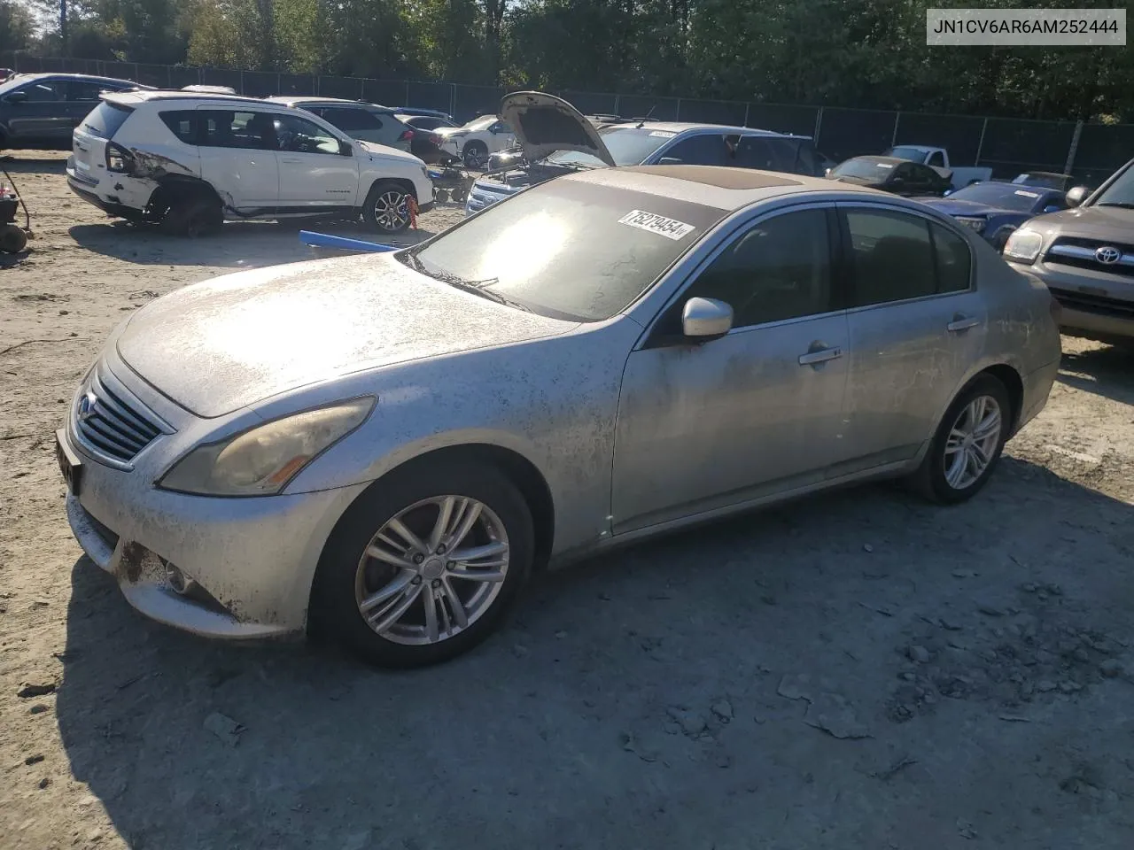 2010 Infiniti G37 VIN: JN1CV6AR6AM252444 Lot: 75279454