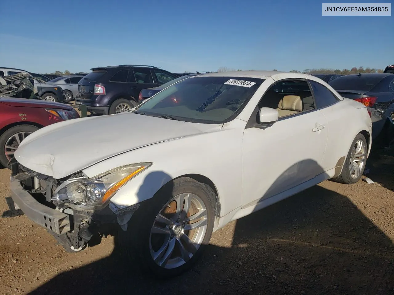 2010 Infiniti G37 Base VIN: JN1CV6FE3AM354855 Lot: 76072624