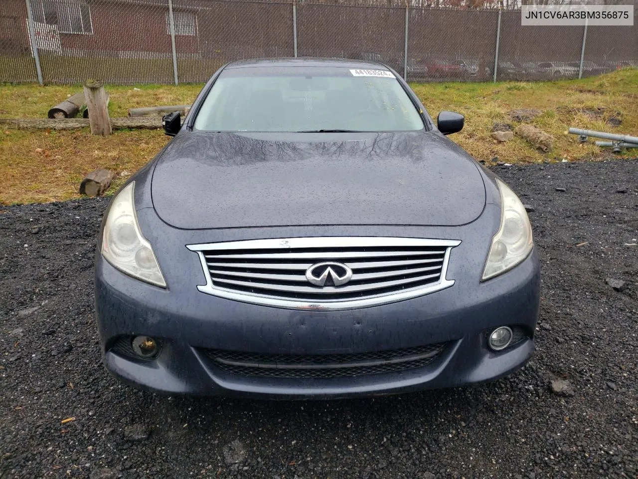 2011 Infiniti G37 VIN: JN1CV6AR3BM356875 Lot: 44183524