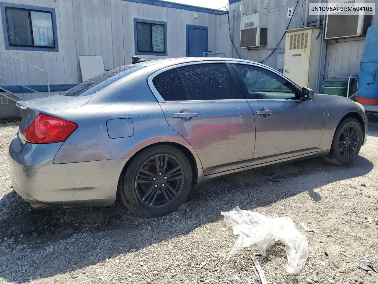 2011 Infiniti G25 Base VIN: JN1DV6AP3BM604108 Lot: 52730804