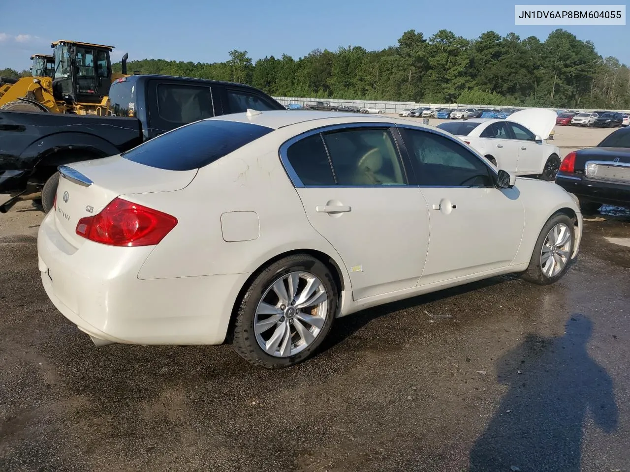 2011 Infiniti G25 Base VIN: JN1DV6AP8BM604055 Lot: 67131824