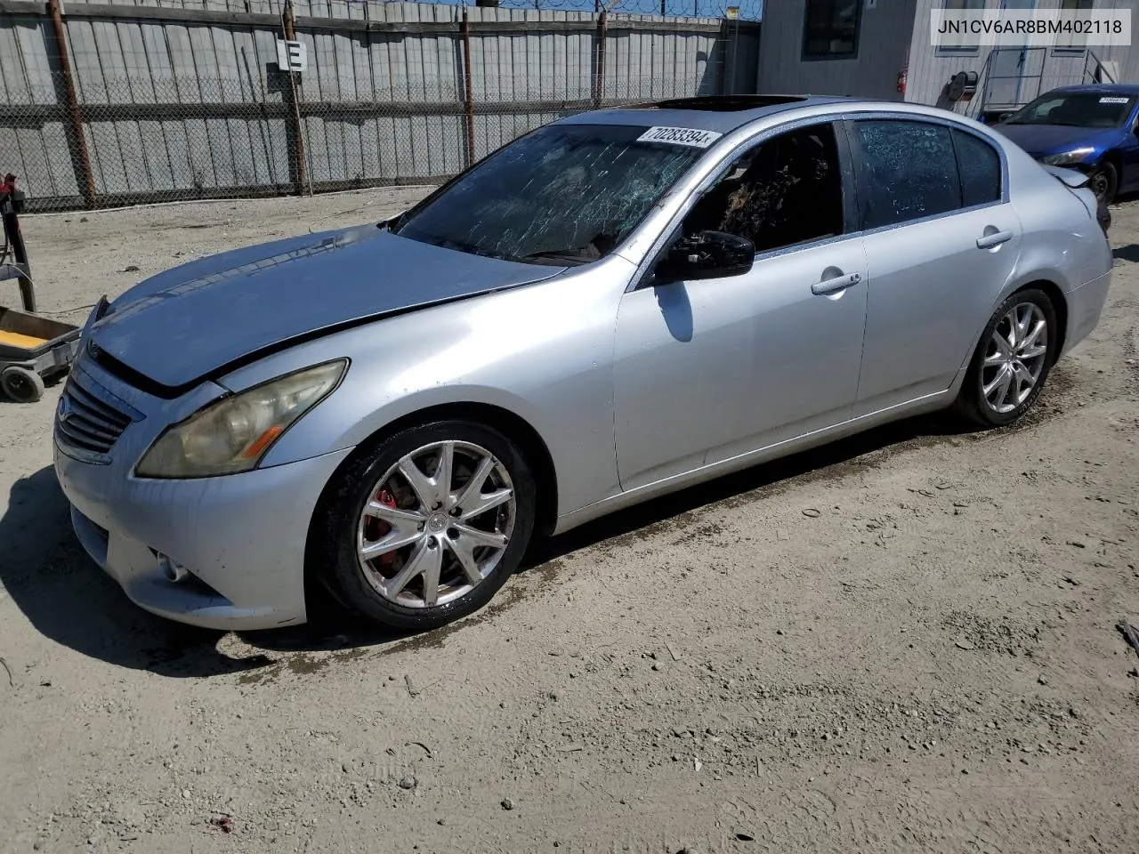 2011 Infiniti G37 VIN: JN1CV6AR8BM402118 Lot: 70283394