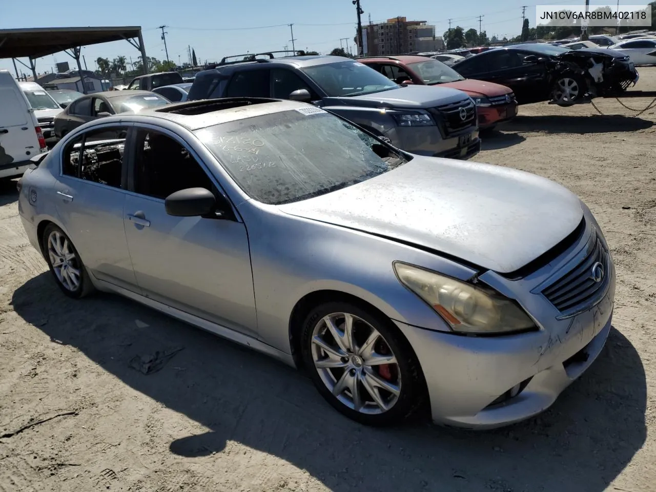 2011 Infiniti G37 VIN: JN1CV6AR8BM402118 Lot: 70283394