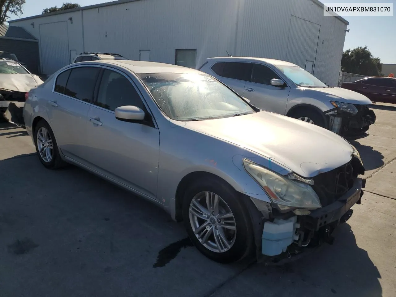 2011 Infiniti G25 Base VIN: JN1DV6APXBM831070 Lot: 71788884