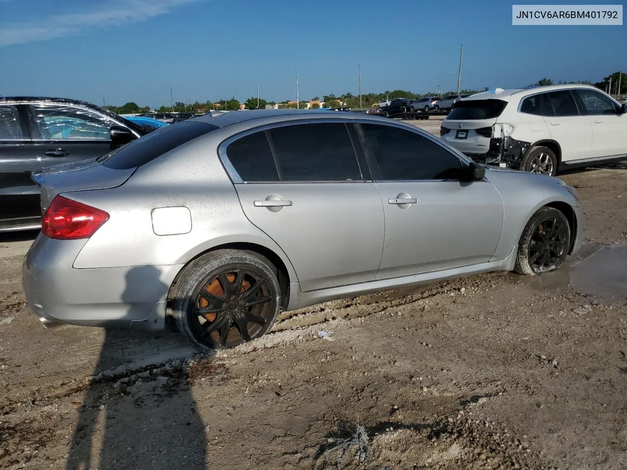 2011 Infiniti G37 VIN: JN1CV6AR6BM401792 Lot: 71836454