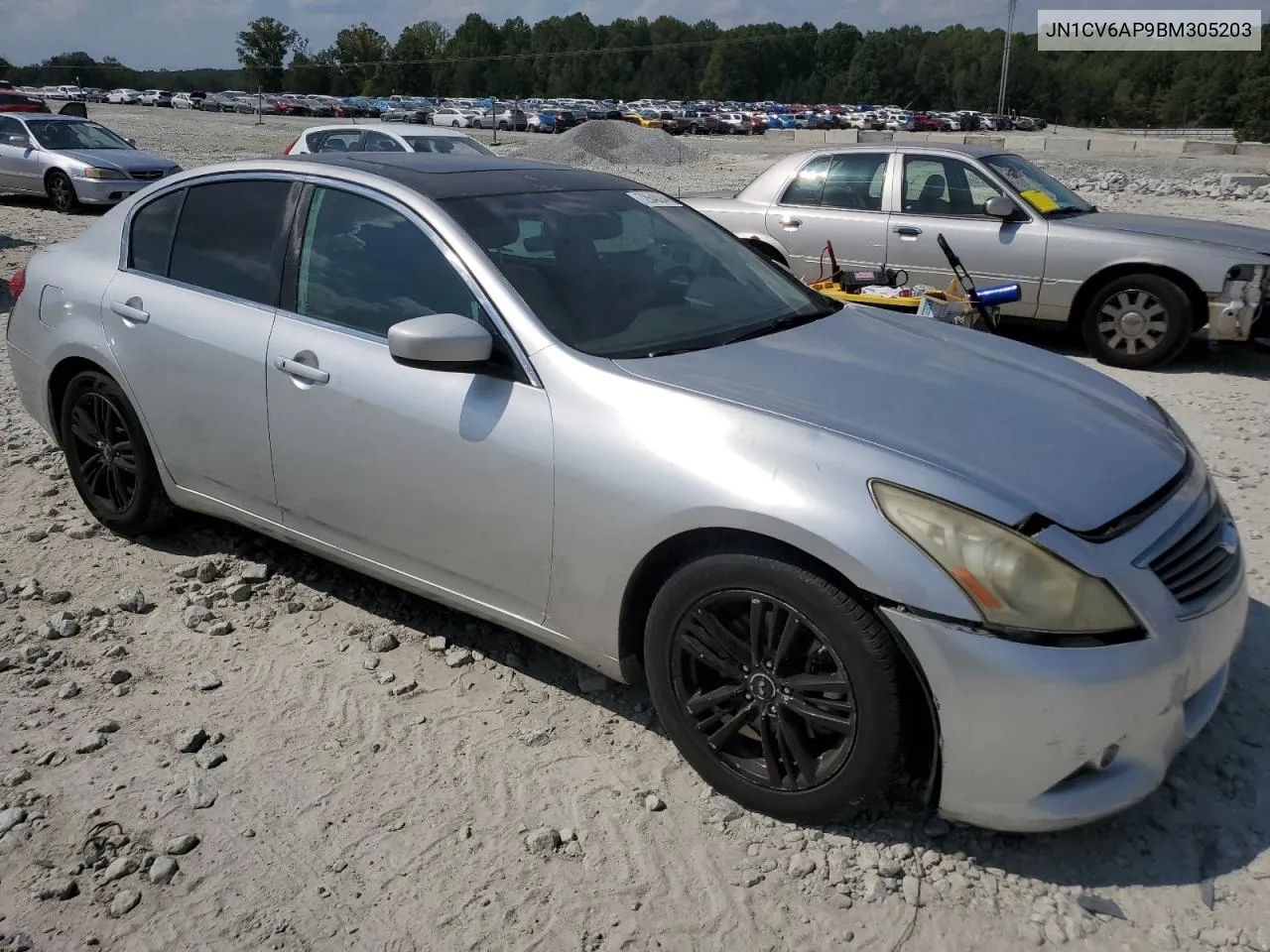 2011 Infiniti G37 Base VIN: JN1CV6AP9BM305203 Lot: 72648244