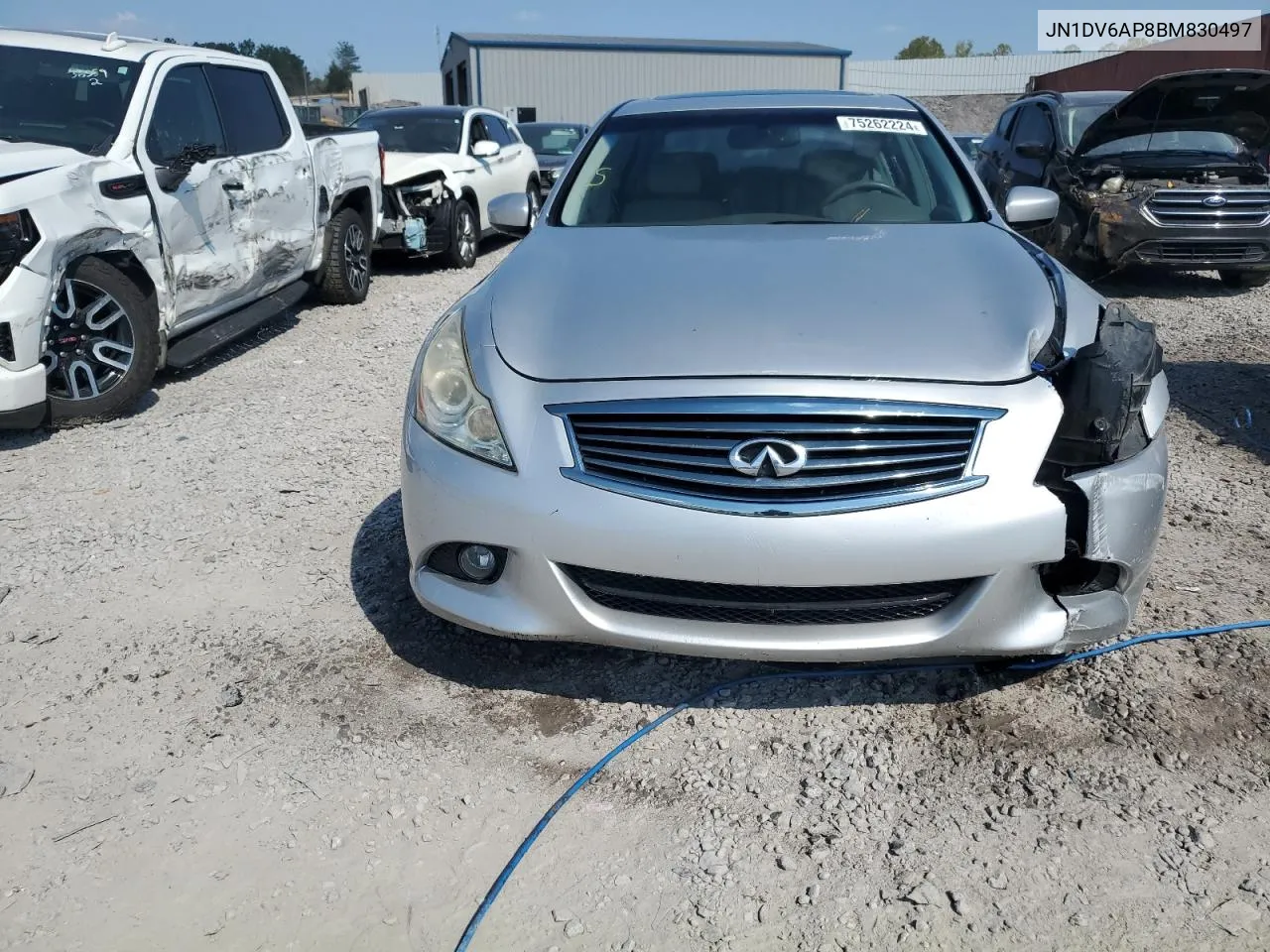 2011 Infiniti G25 Base VIN: JN1DV6AP8BM830497 Lot: 75262224