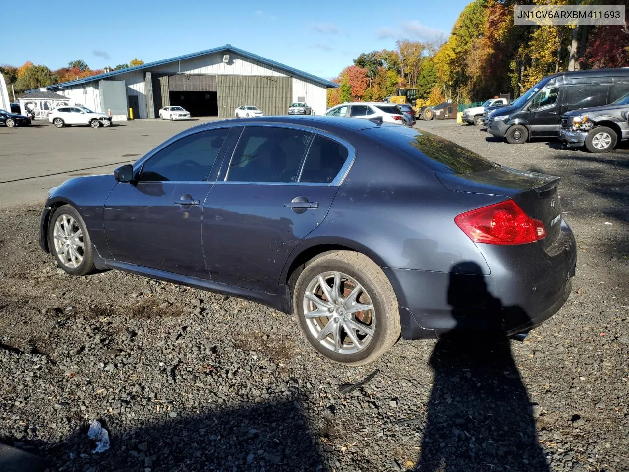 2011 Infiniti G37 VIN: JN1CV6ARXBM411693 Lot: 76152074