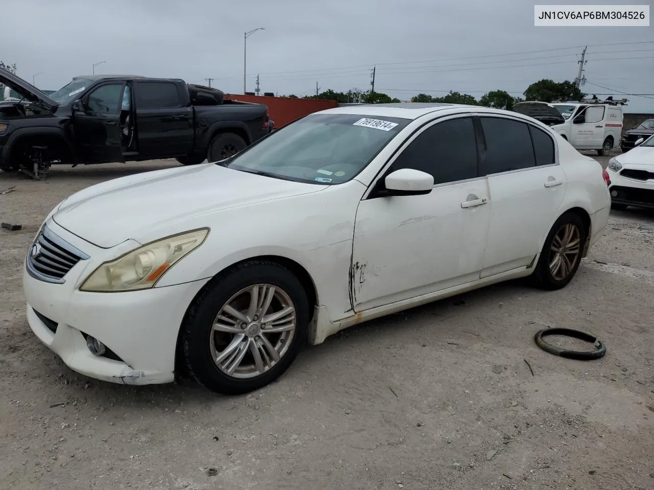 2011 Infiniti G37 Base VIN: JN1CV6AP6BM304526 Lot: 76919614