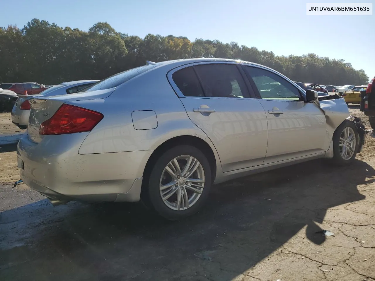 2011 Infiniti G25 VIN: JN1DV6AR6BM651635 Lot: 77087224