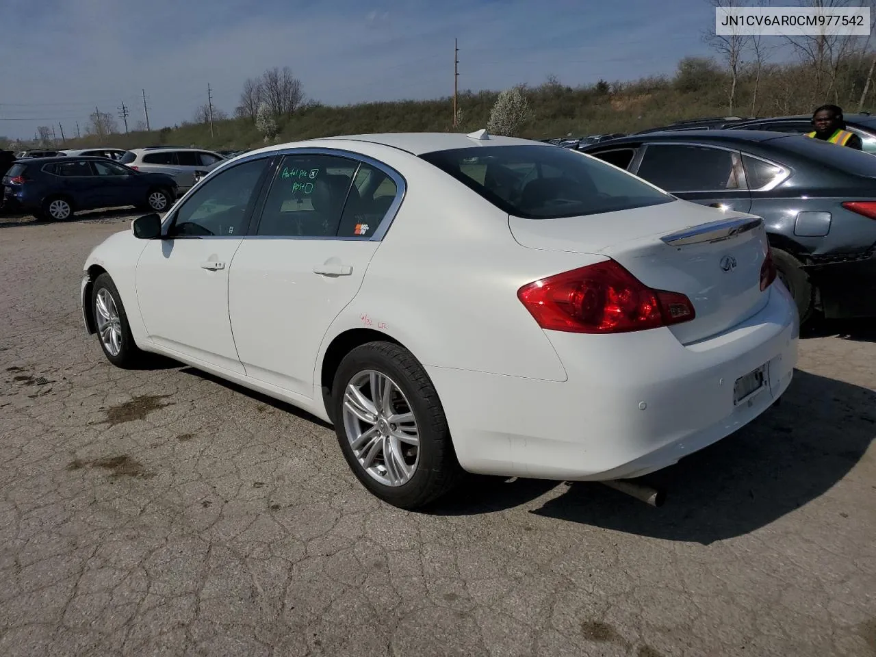 2012 Infiniti G37 VIN: JN1CV6AR0CM977542 Lot: 45758054