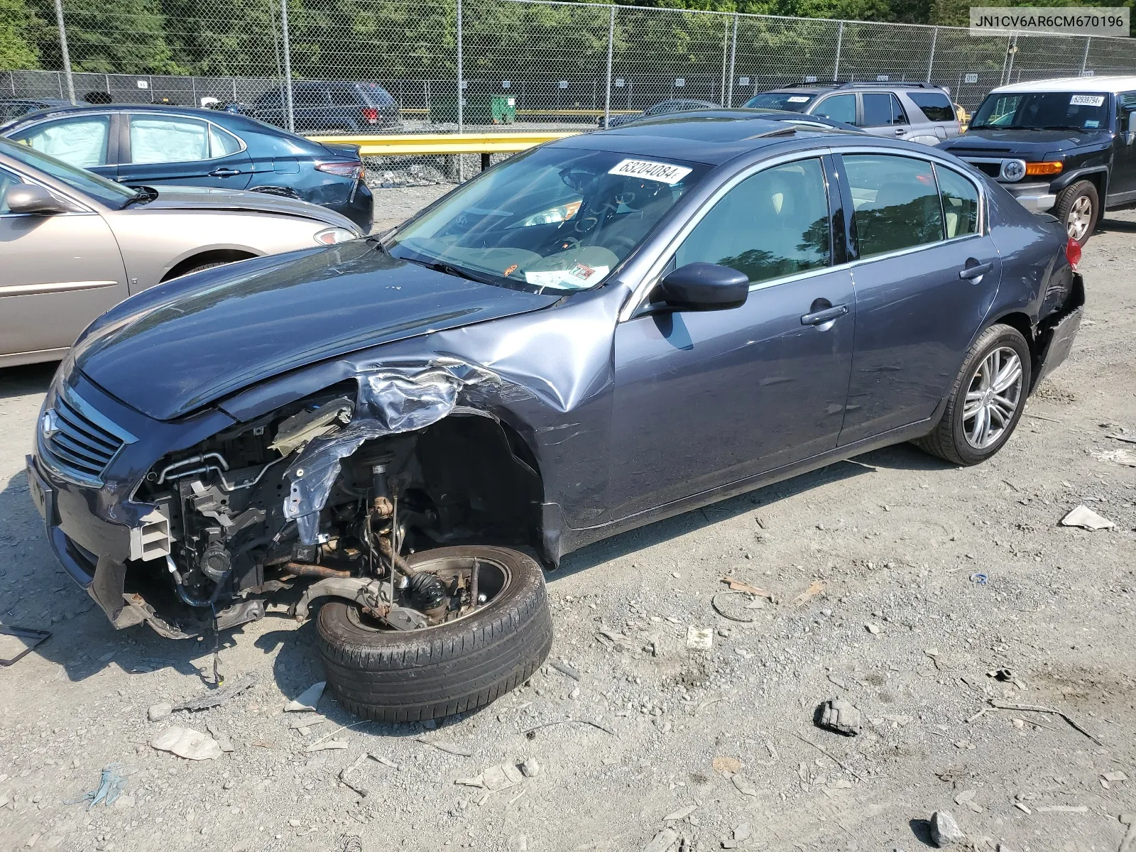 2012 Infiniti G37 VIN: JN1CV6AR6CM670196 Lot: 63204084