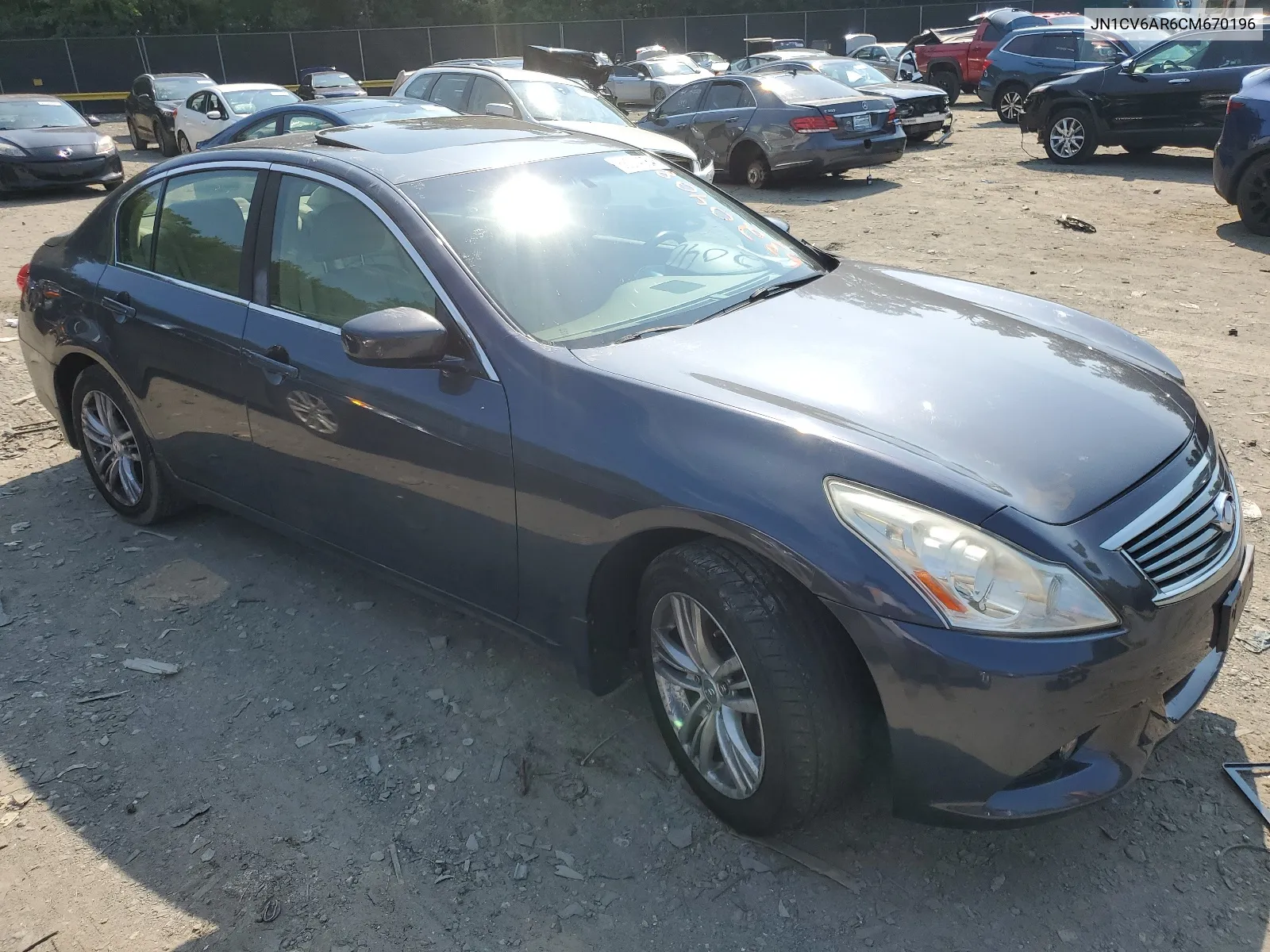 2012 Infiniti G37 VIN: JN1CV6AR6CM670196 Lot: 63204084