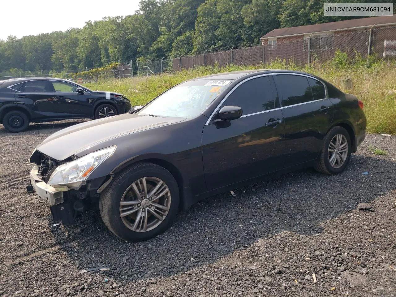 2012 Infiniti G37 VIN: JN1CV6AR9CM681094 Lot: 66551674