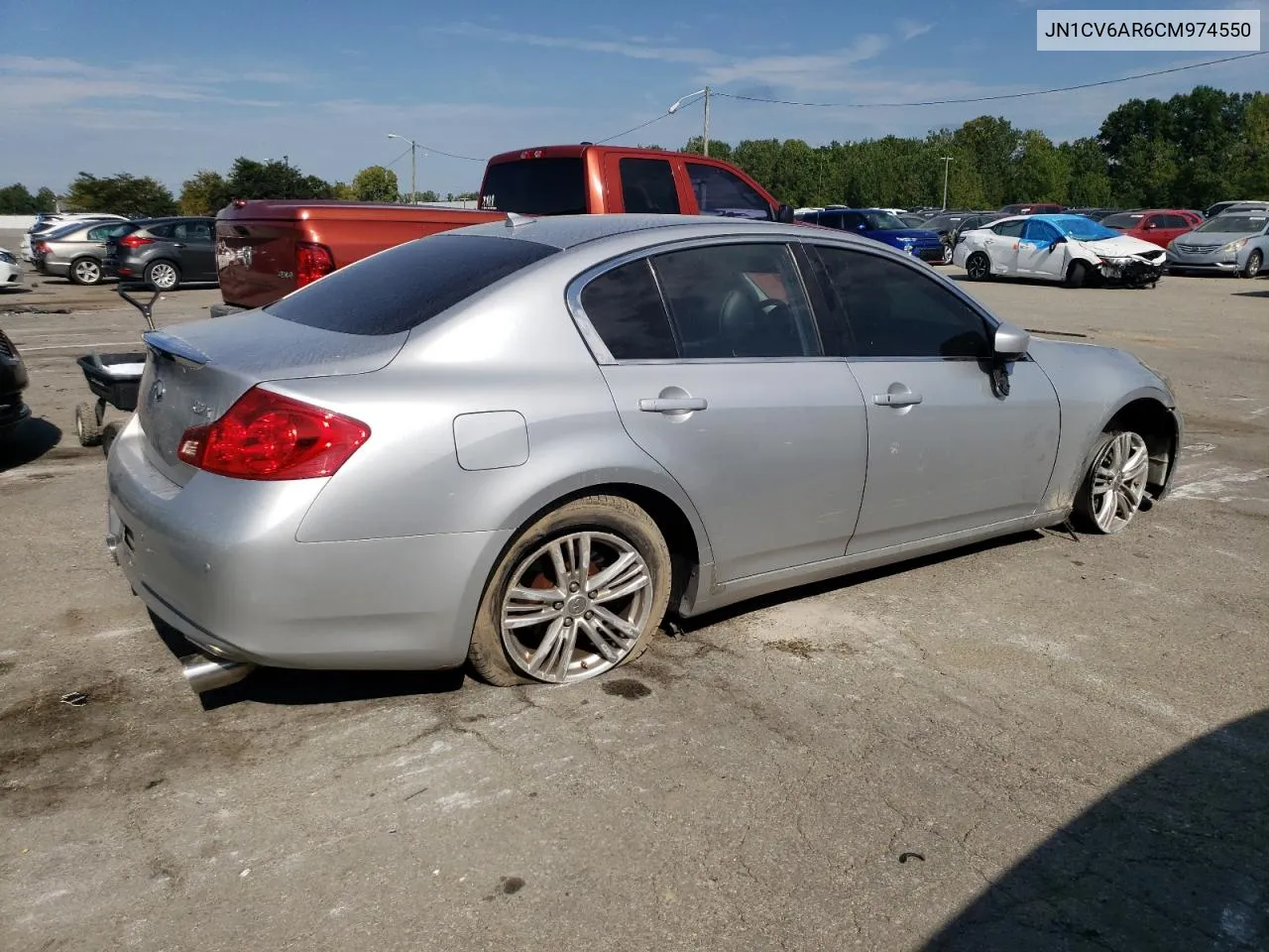 2012 Infiniti G37 VIN: JN1CV6AR6CM974550 Lot: 67526674