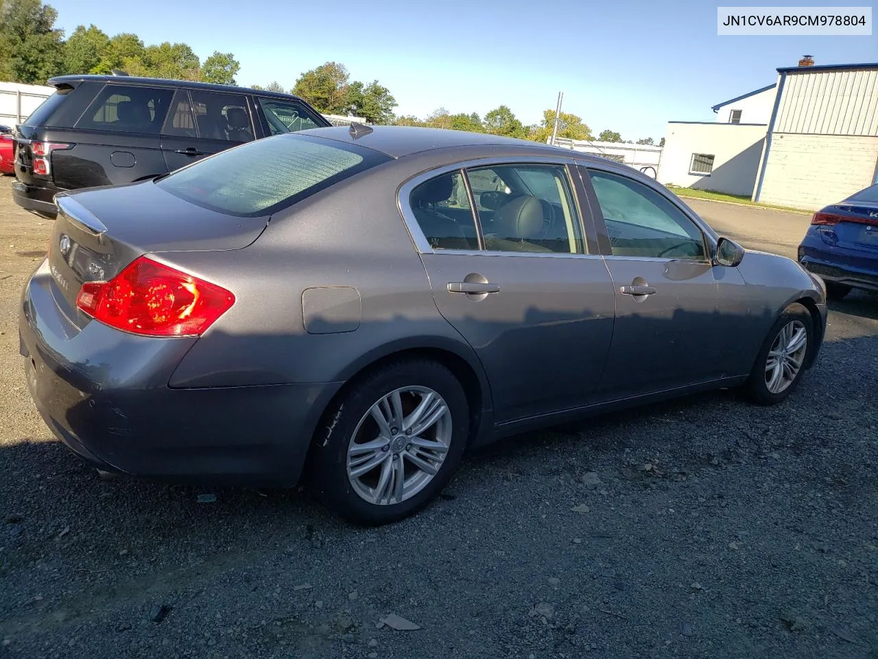 2012 Infiniti G37 VIN: JN1CV6AR9CM978804 Lot: 69778204