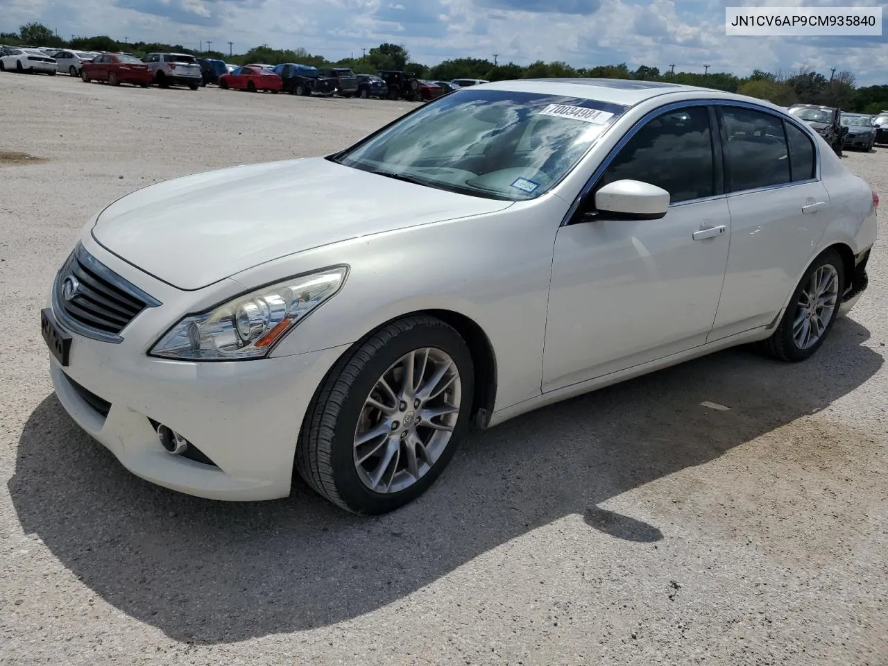 2012 Infiniti G37 Base VIN: JN1CV6AP9CM935840 Lot: 70034984